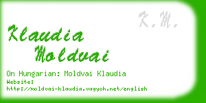 klaudia moldvai business card